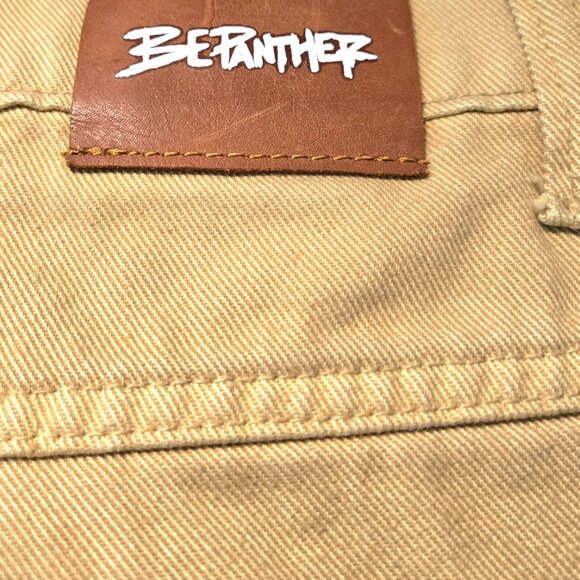 Men's Designer BeAPanther "Red Eye" Jeans 31x32 Beige Colorway NEW - Picture 5 of 11